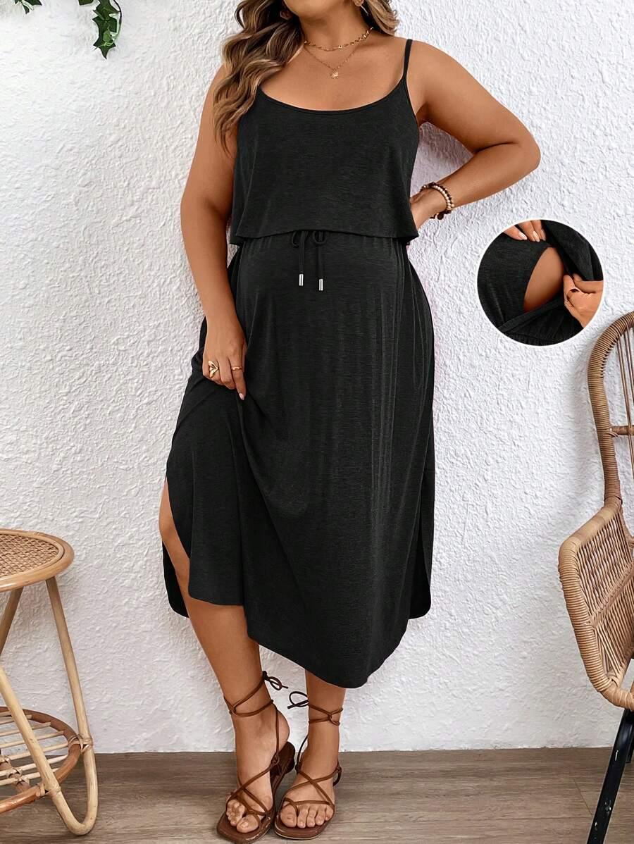 PLUSSIVA CZARNA MIDI SUKIENKA S06__52