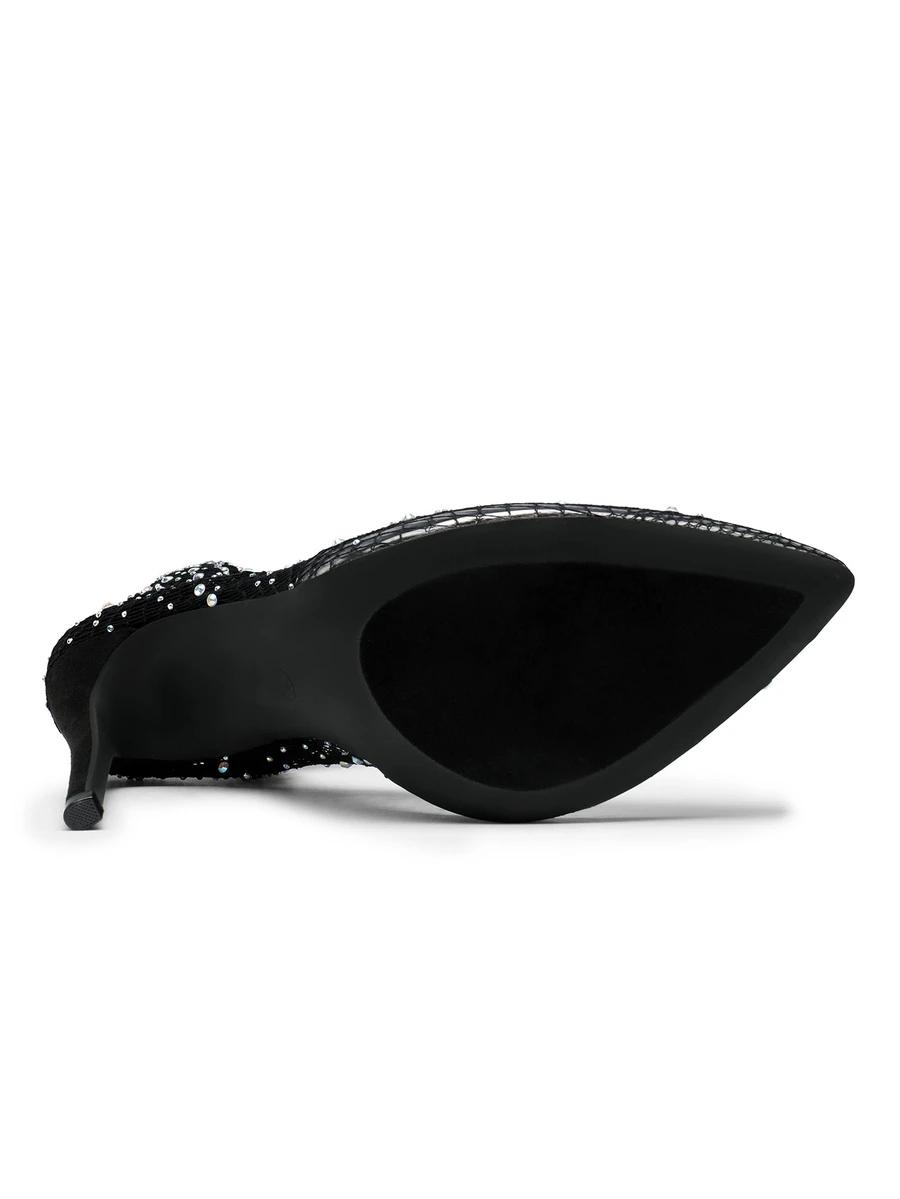 SHEIN CZARNE CZÓŁENKA NA OBCASIE ZDOBIENIE PK01__39,5