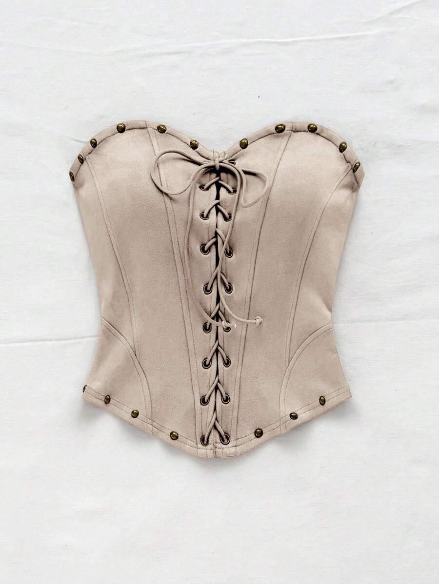 SOLEIA BEŻOWY GORSET TOP S06__XS