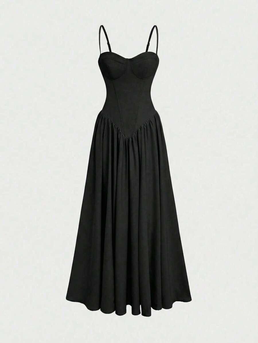 SHEIN CZARNA MAXI SUKIENKA S09__XS
