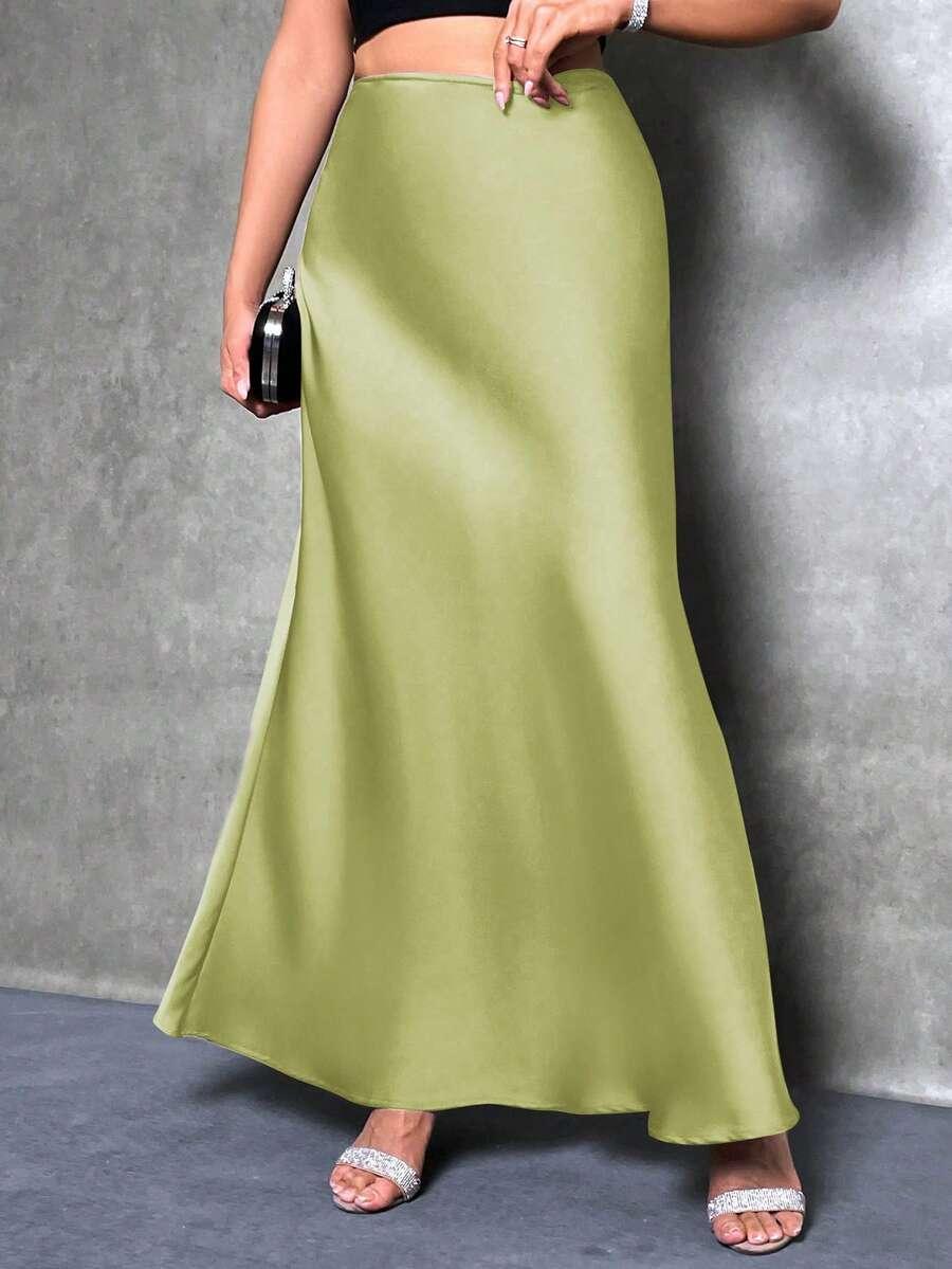 SHEIN ZIELONA MAXI SPÓDNICA S06__M