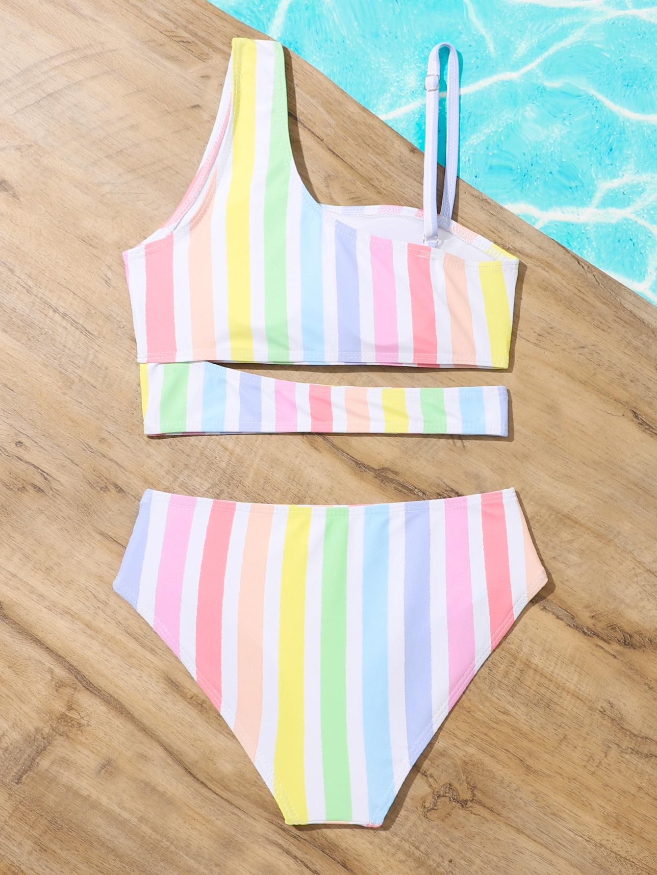 SHEIN DWUCZĘŚCIOWY STRÓJ KĄPIELOWY PASKI S09__146/152