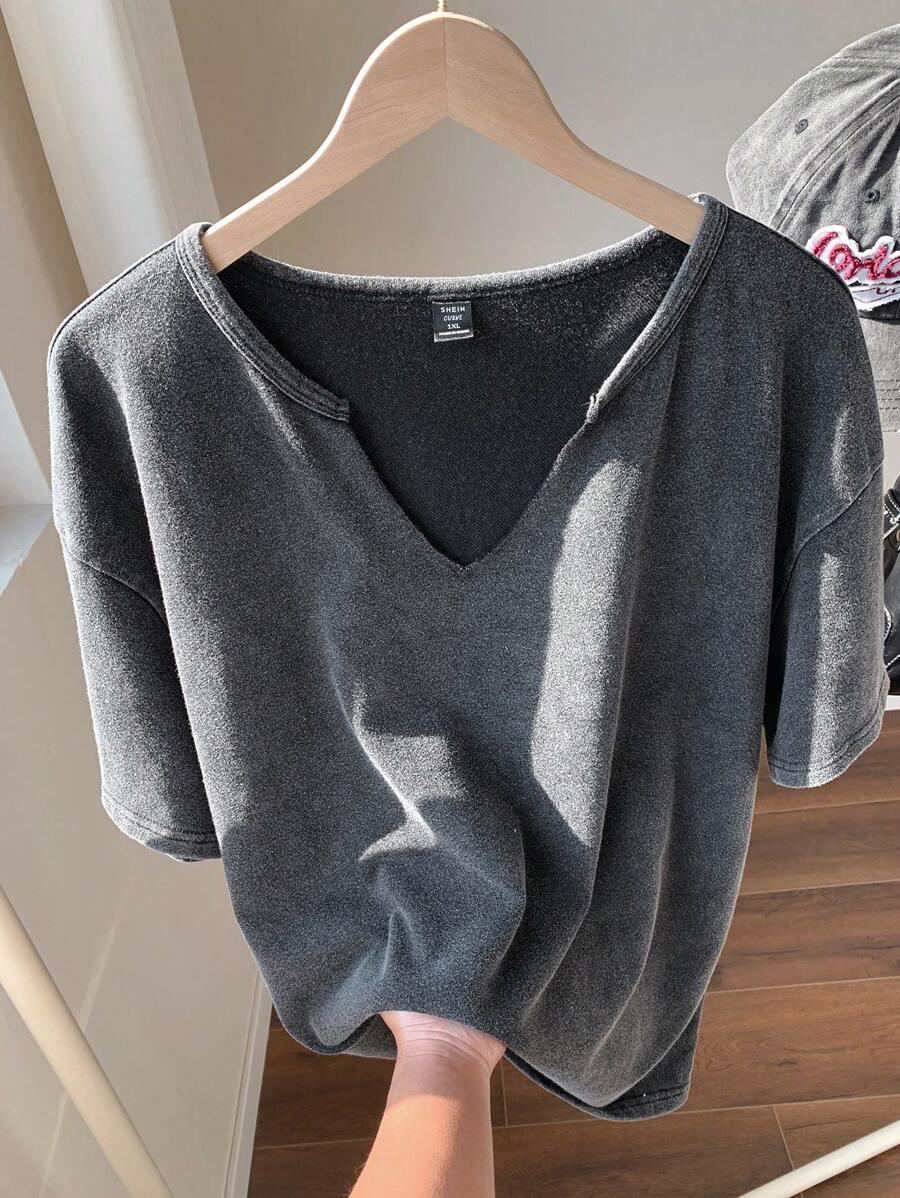 SHEIN CZARNA BLUZKA V-NECK S06__52