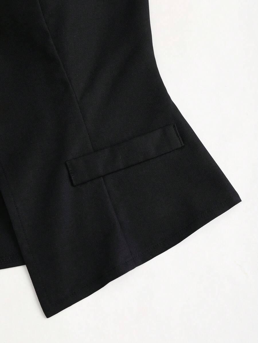 SHEIN CZARNA KAMIZELKA GUZIKI S06__S