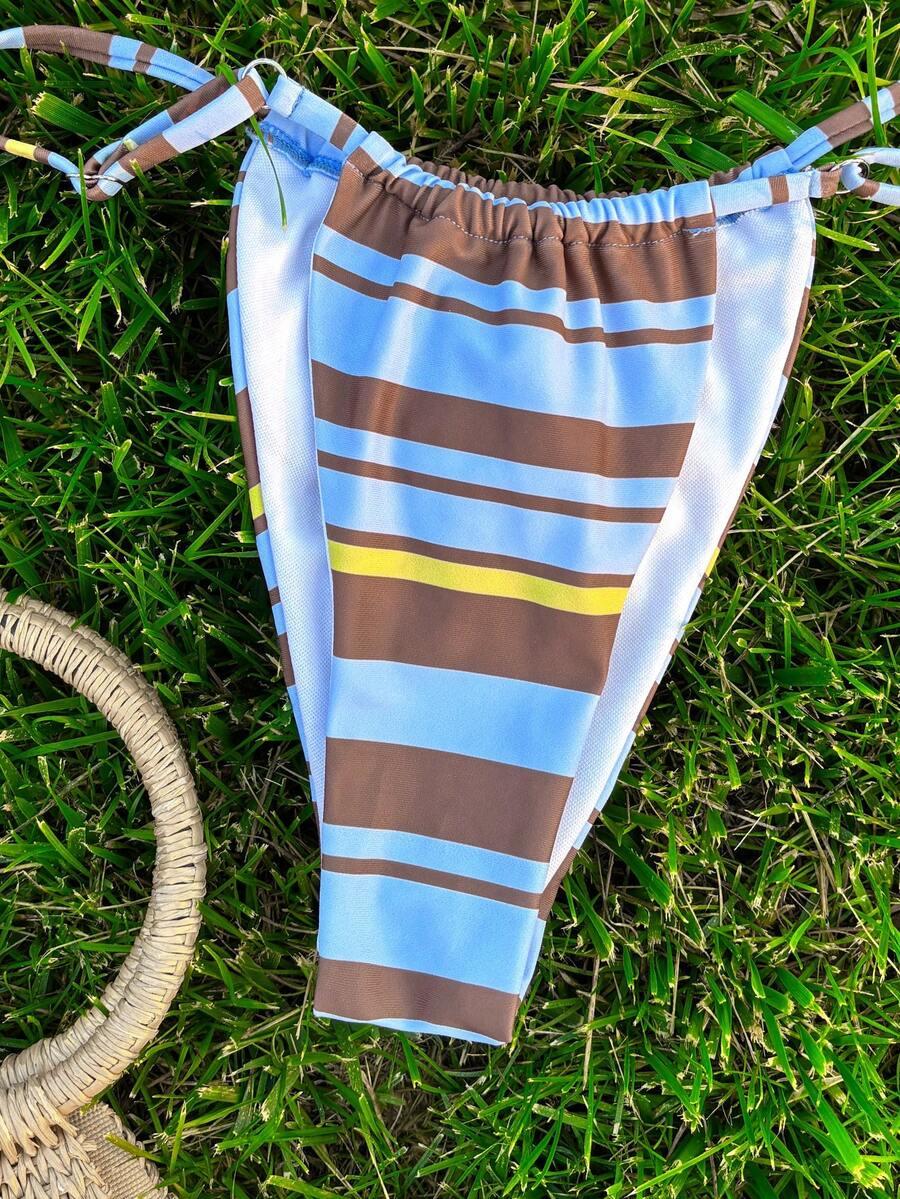 SHEIN KOMPLET BIKINI WZÓR PASKI PK01__S