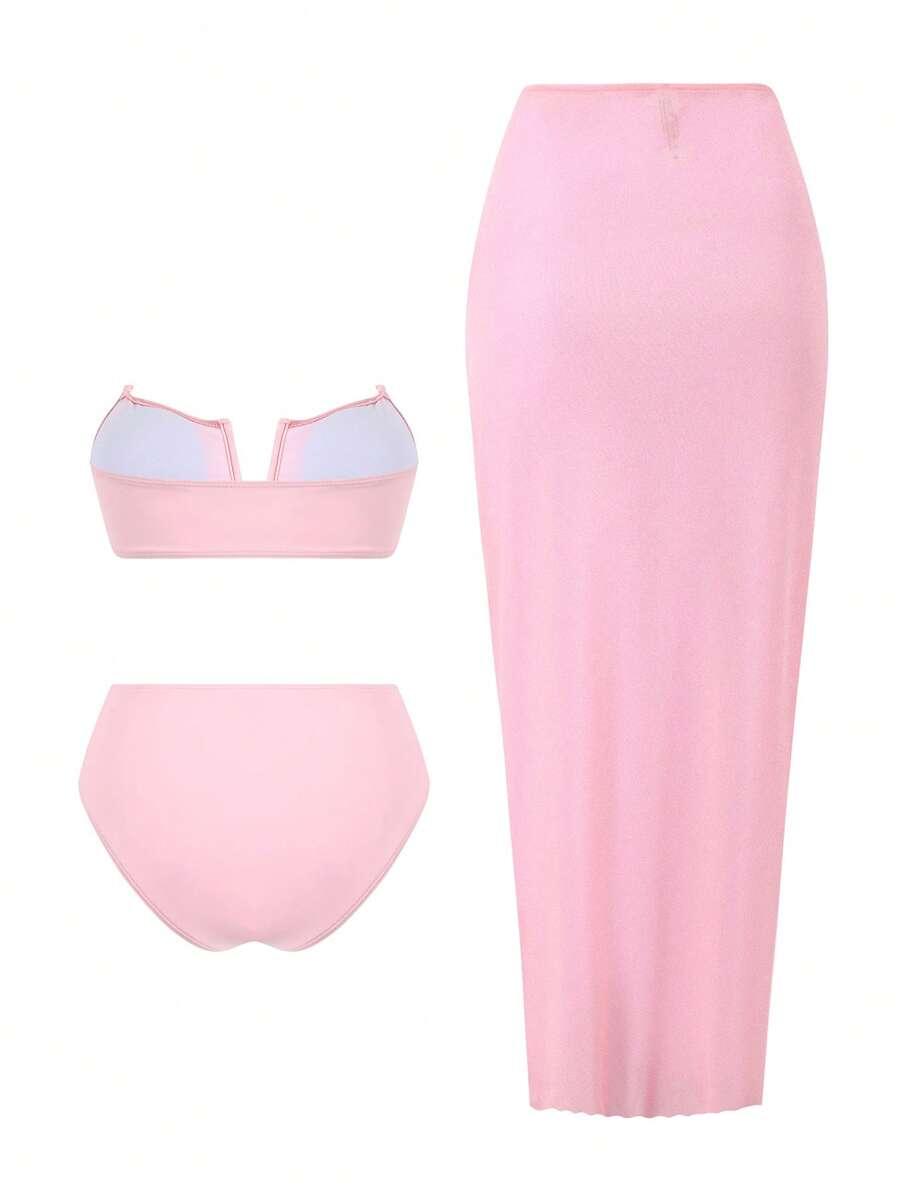 SWIM OASIS RÓŻOWY DWUCZĘŚCIOWY STRÓJ KĄPIELOWY PAREO S09__L