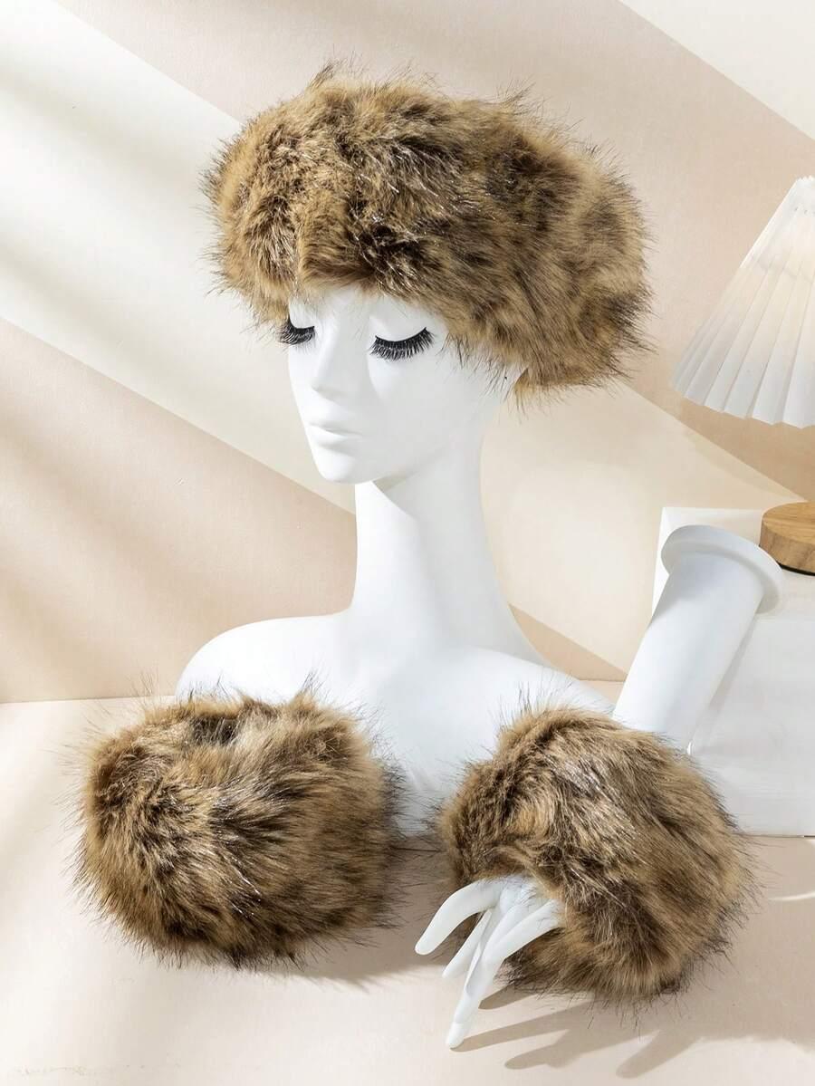 SHEIN BRĄZOWA OPASKA NA GŁOWĘ W01__56