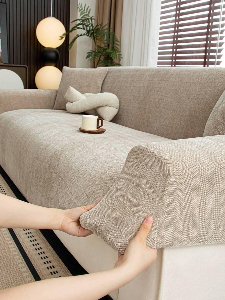 SHEIN BEŻOWY POKROWIEC NA KANAPĘ TEKSTURA S07__90-140CM