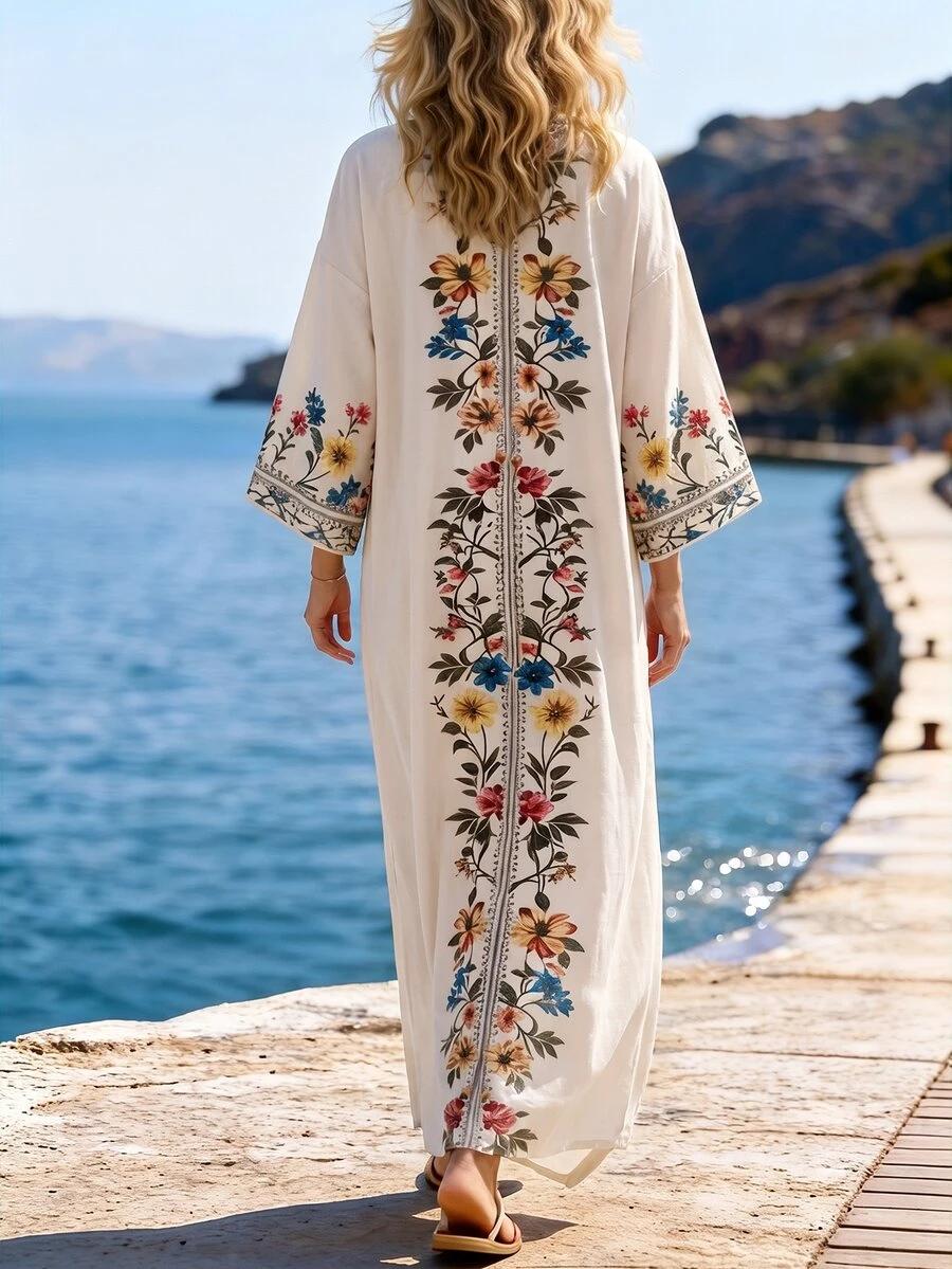 SHEIN MAXI SUKIENKA KWIATY S06__XL