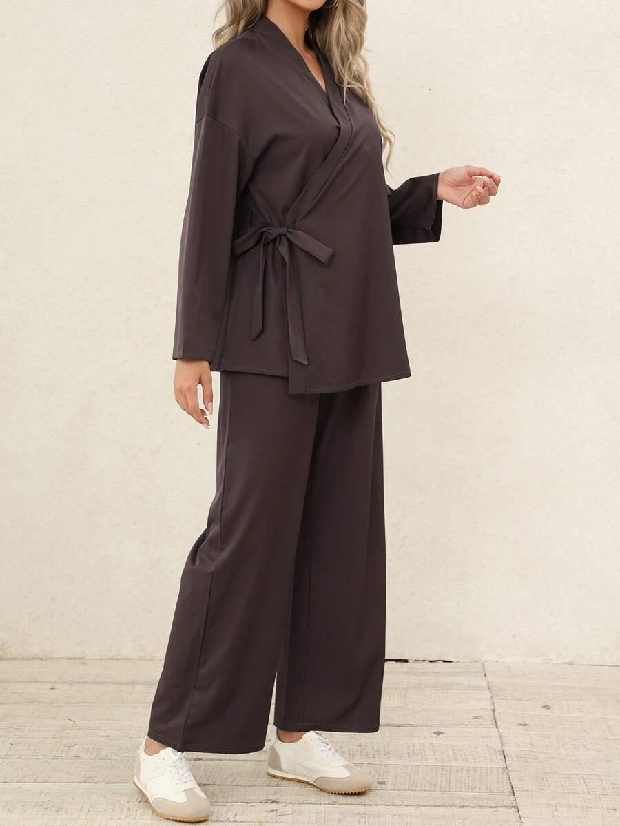 SHEIN KOMPLET BLUZKA SPODNIE PK01__M