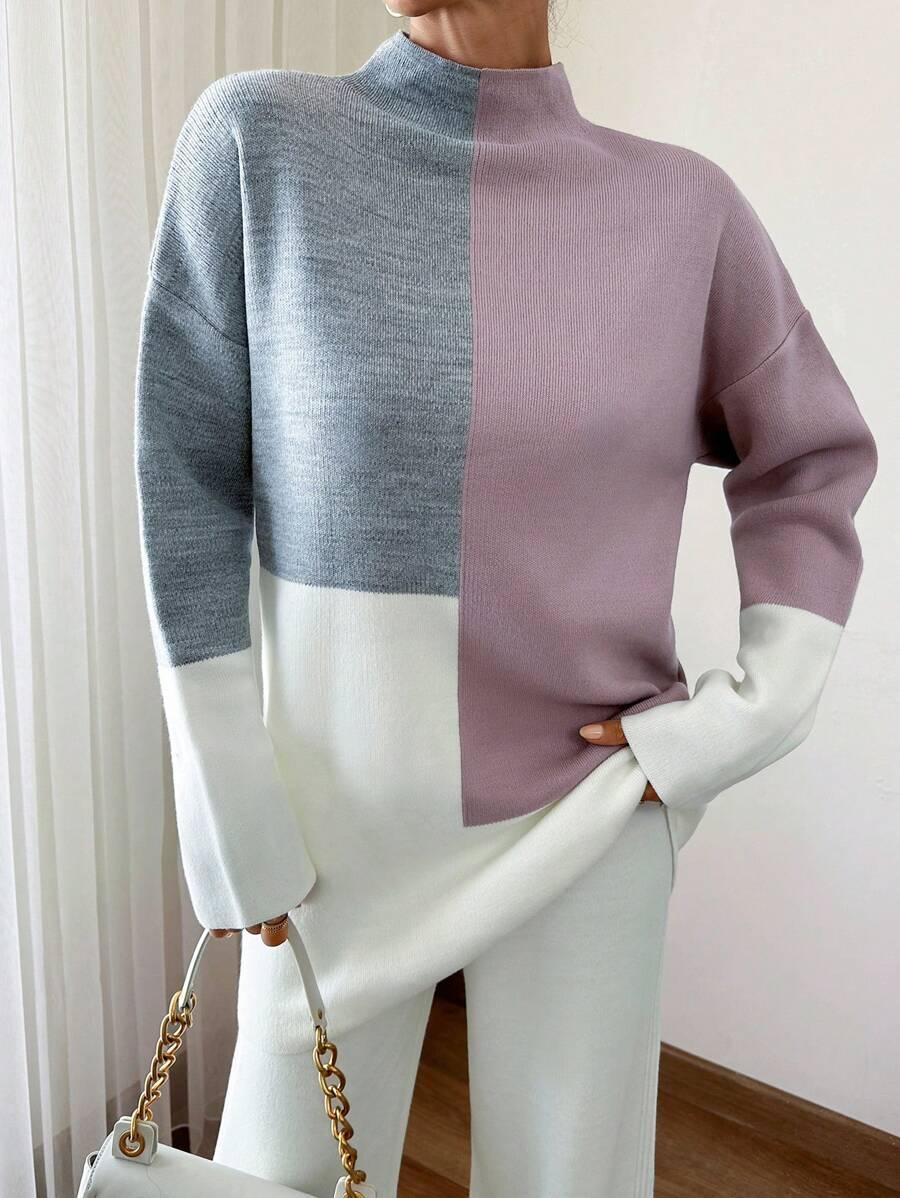 SHEIN DŁUGI SWETER PÓŁGOLF PK01__M