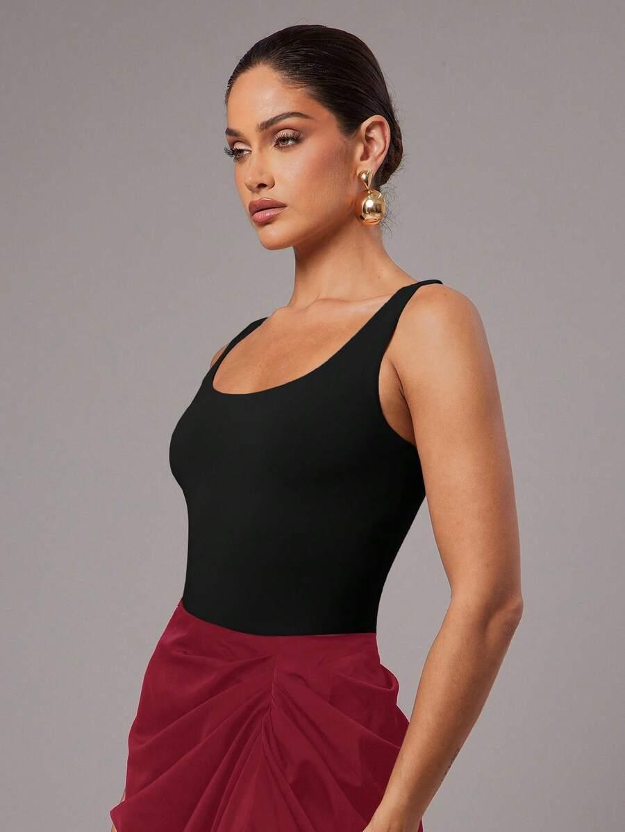 SILQUEE CZARNE BODY ODKRYTE RAMIONA S06__M