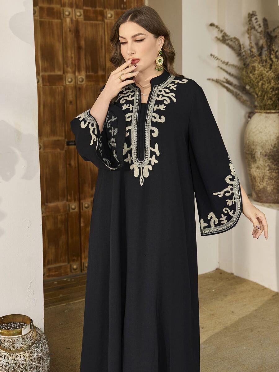 AL NAJMA CZARNA MAXI SUKIENKA ZDOBIENIE S06__XXL