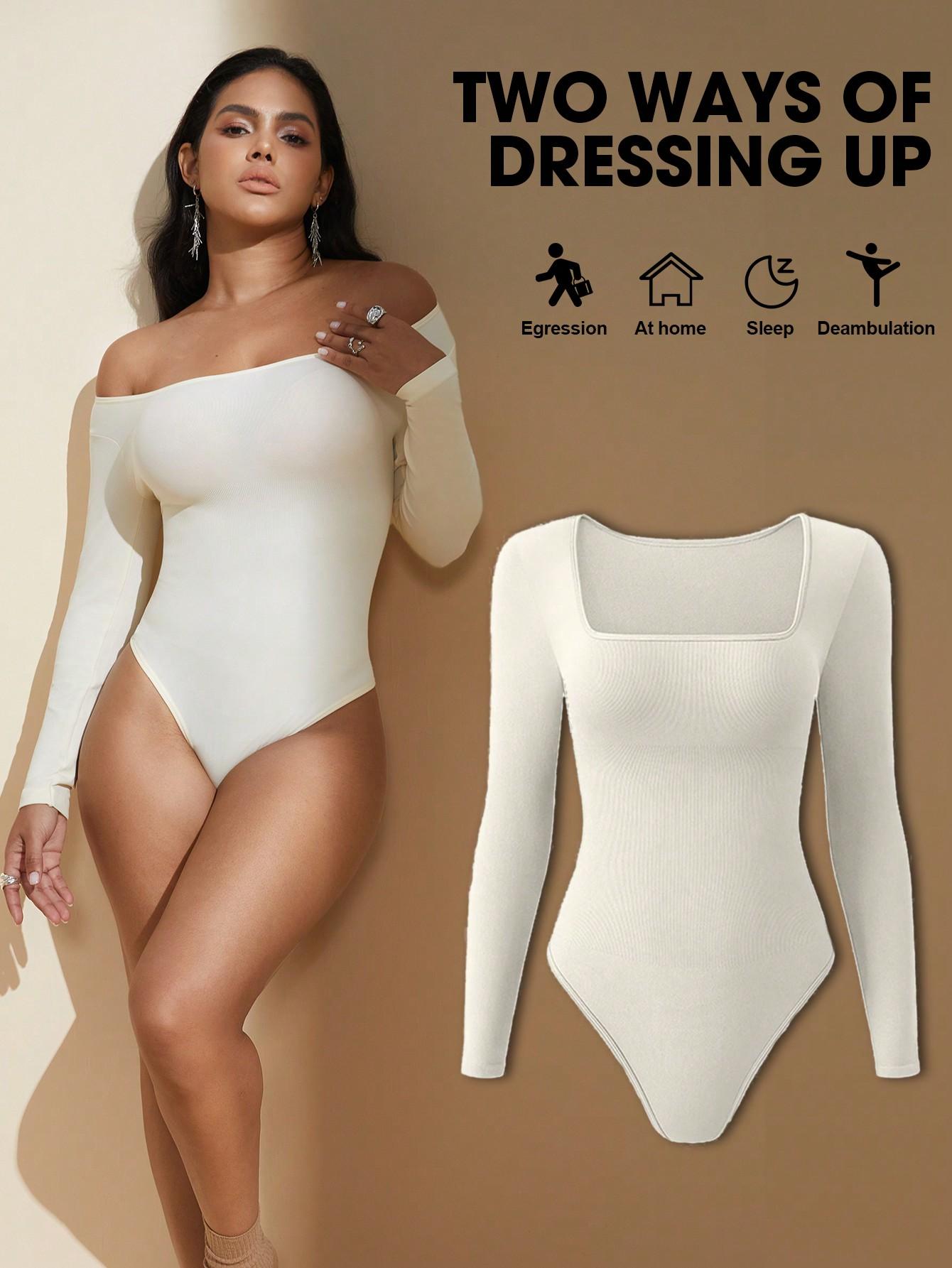 SHEIN BEŻOWE BODY DŁUGI RĘKAW S06__S