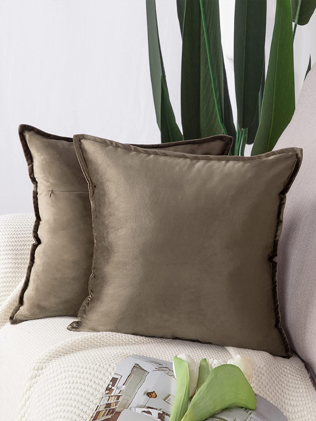 SHEIN BRĄZOWA POSZEWKA NA PODUSZKĘ 4SZT S07__45X45