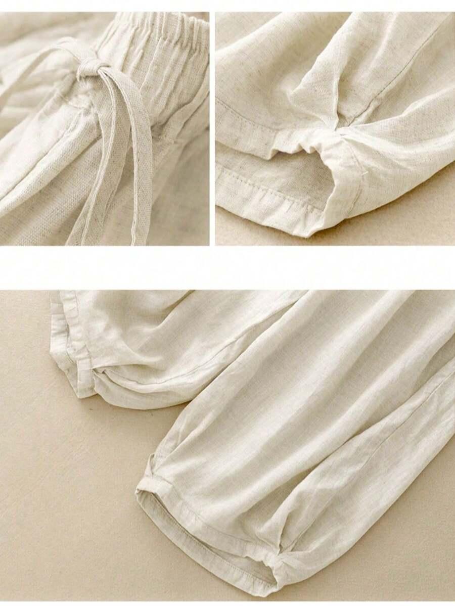 SHEIN SPODNIE CASUAL WIĄZANIE S06__L