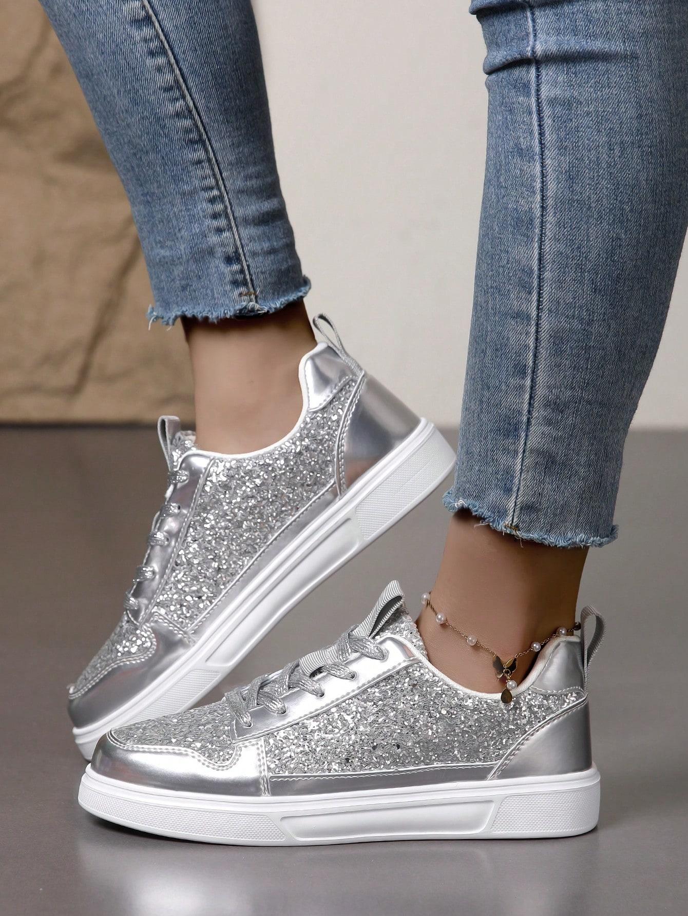 SHEIN SZARE BUTY SPORTOWE POŁYSK S06__39