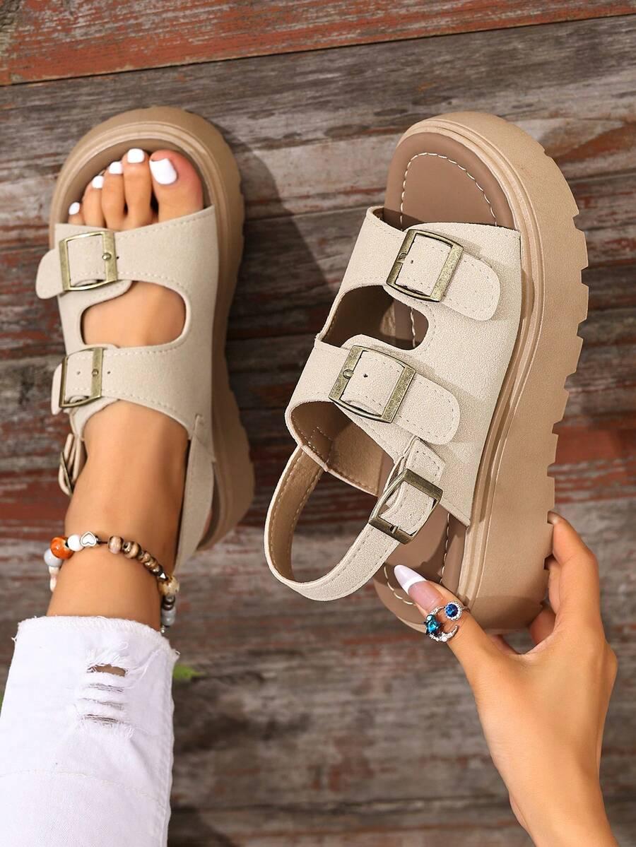 SHEIN BEŻOWE SANDAŁY CASUAL S06__38