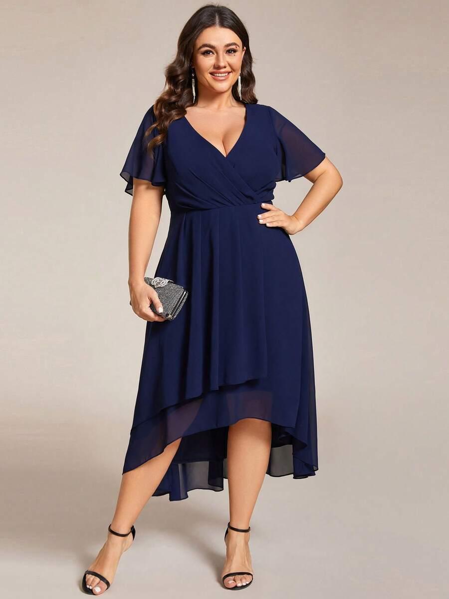 EVERPRETTY GRANATOWA ASYMETRYCZNA SUKIENKA S06__54