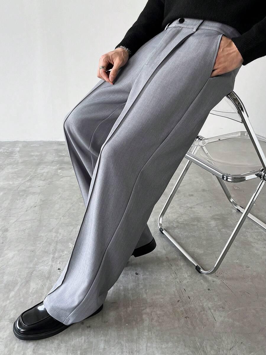 MANFINITY SZARE ELEGANCKIE SPODNIE S06__S