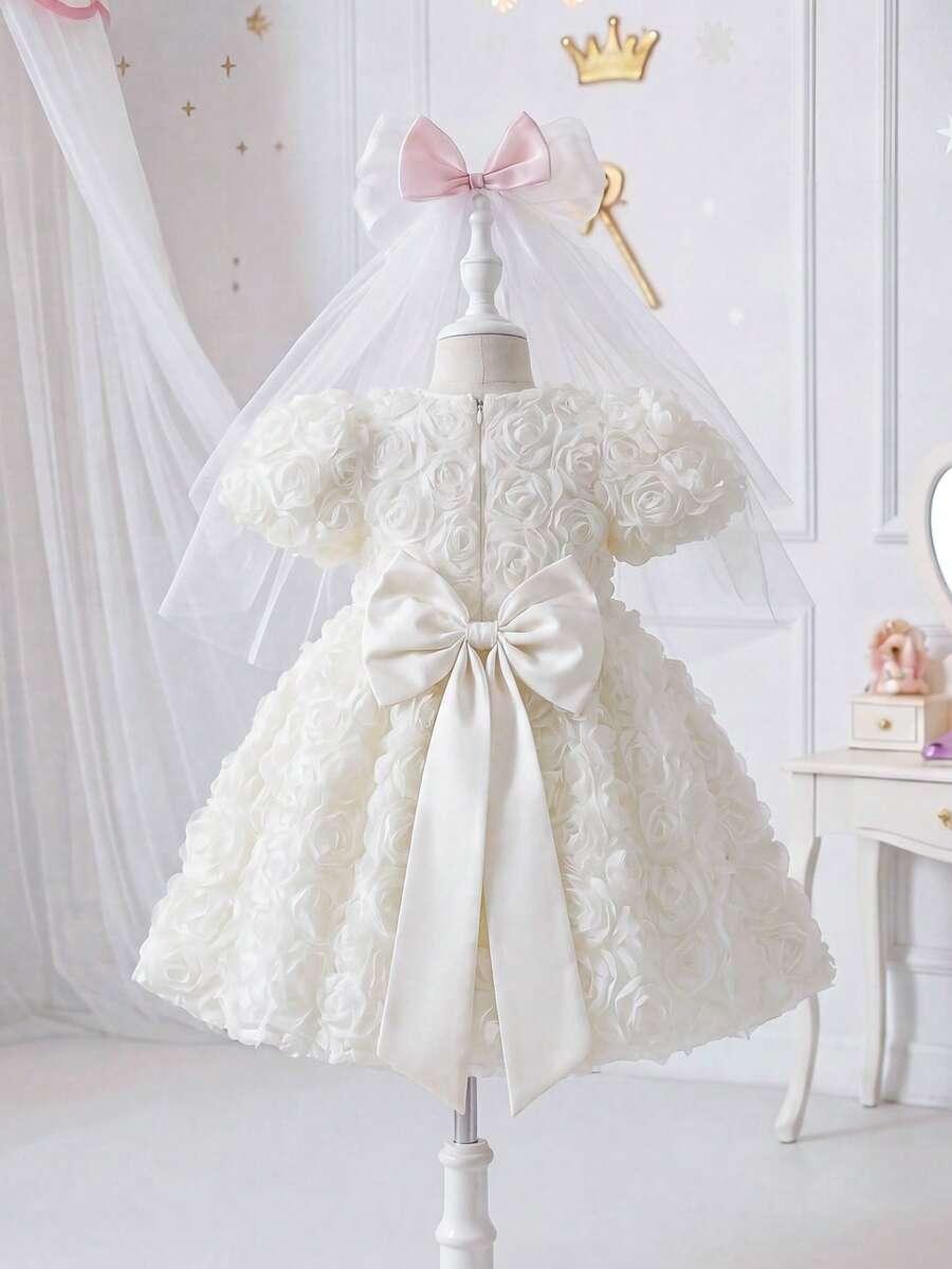 SHEIN BIAŁA SUKIENKA KRÓTKI RĘKAW S06__128-134