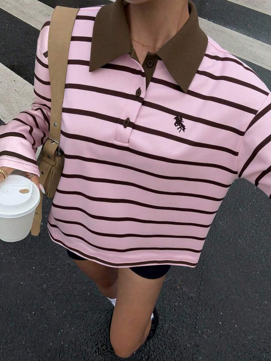 SHEIN KOSZULKA POLO DŁUGI RĘKAW S06__L