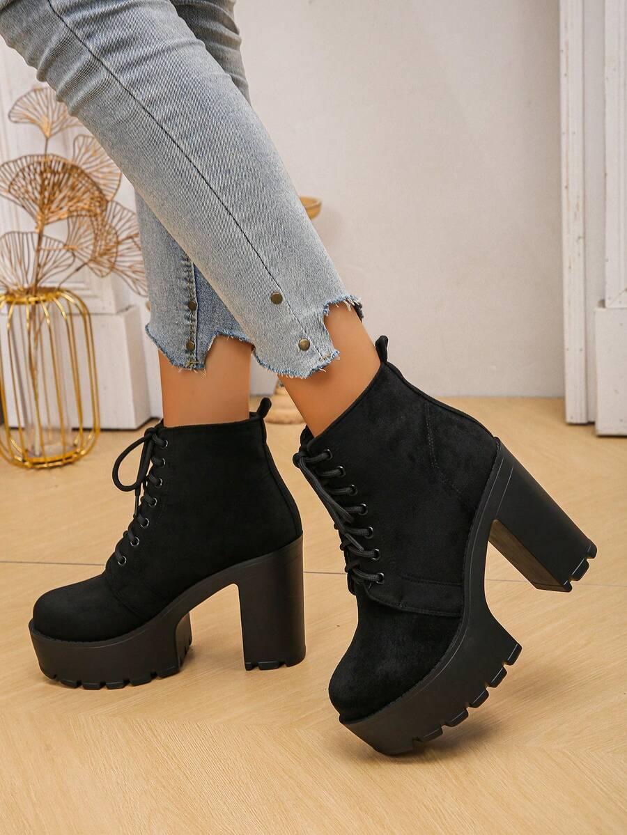 SHEIN CZARNE BOTKI NA OBCASIE W01__39,5