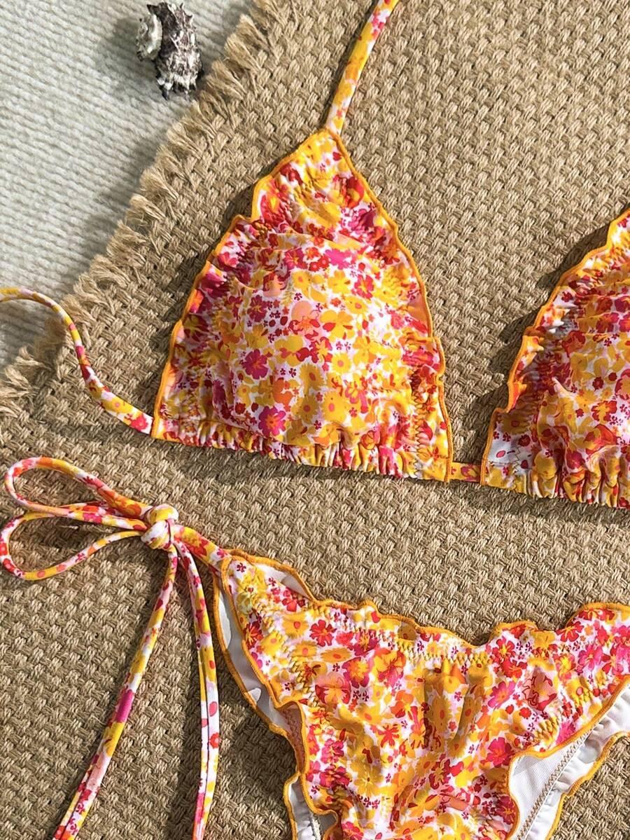 SHEIN DWUCZĘŚCIOWY STRÓJ KĄPIELOWY WIĄZANIE S09__S