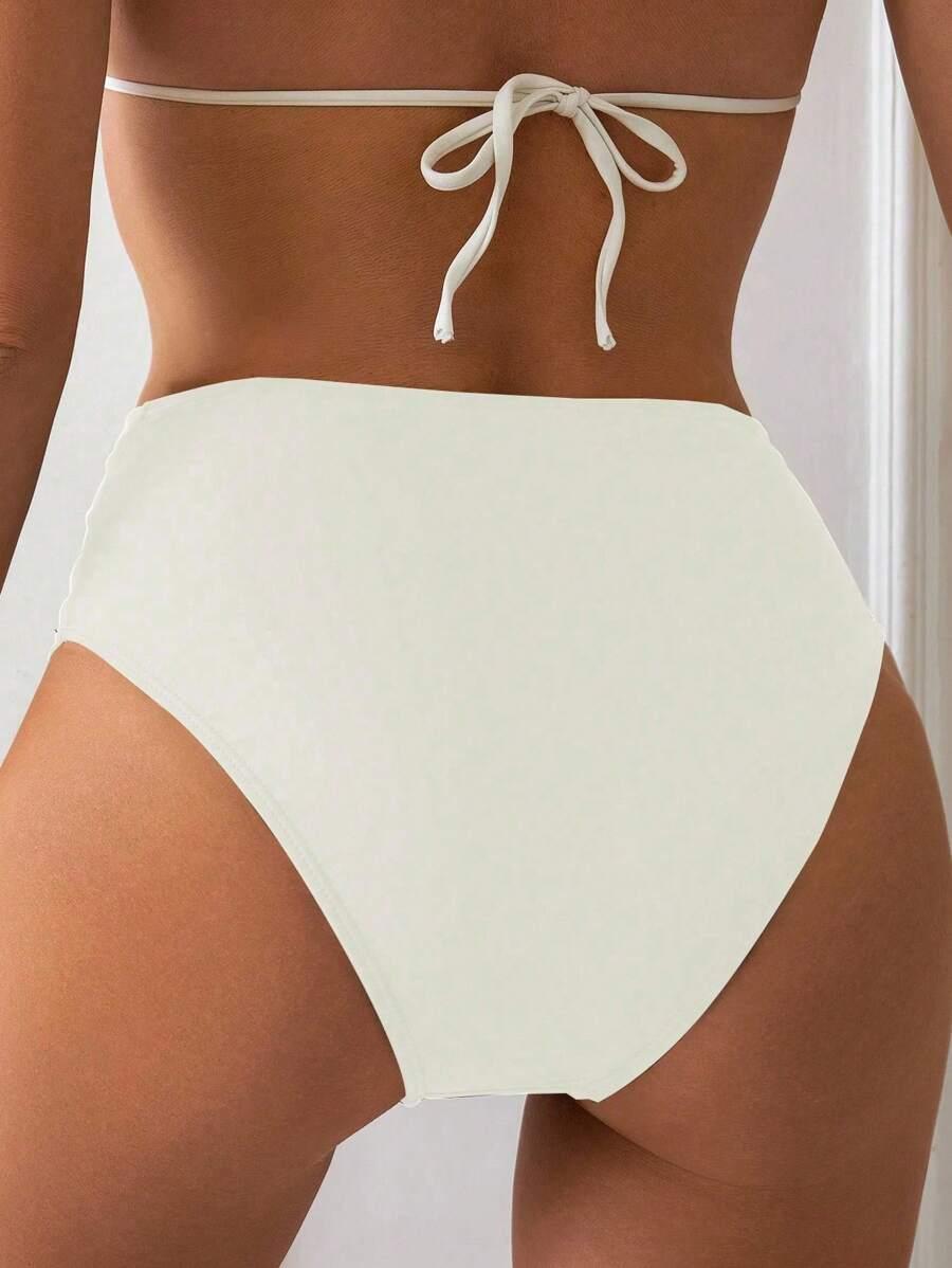SHEIN BIAŁY DÓŁ OD BIKINI WYCIĘCIE S09__M