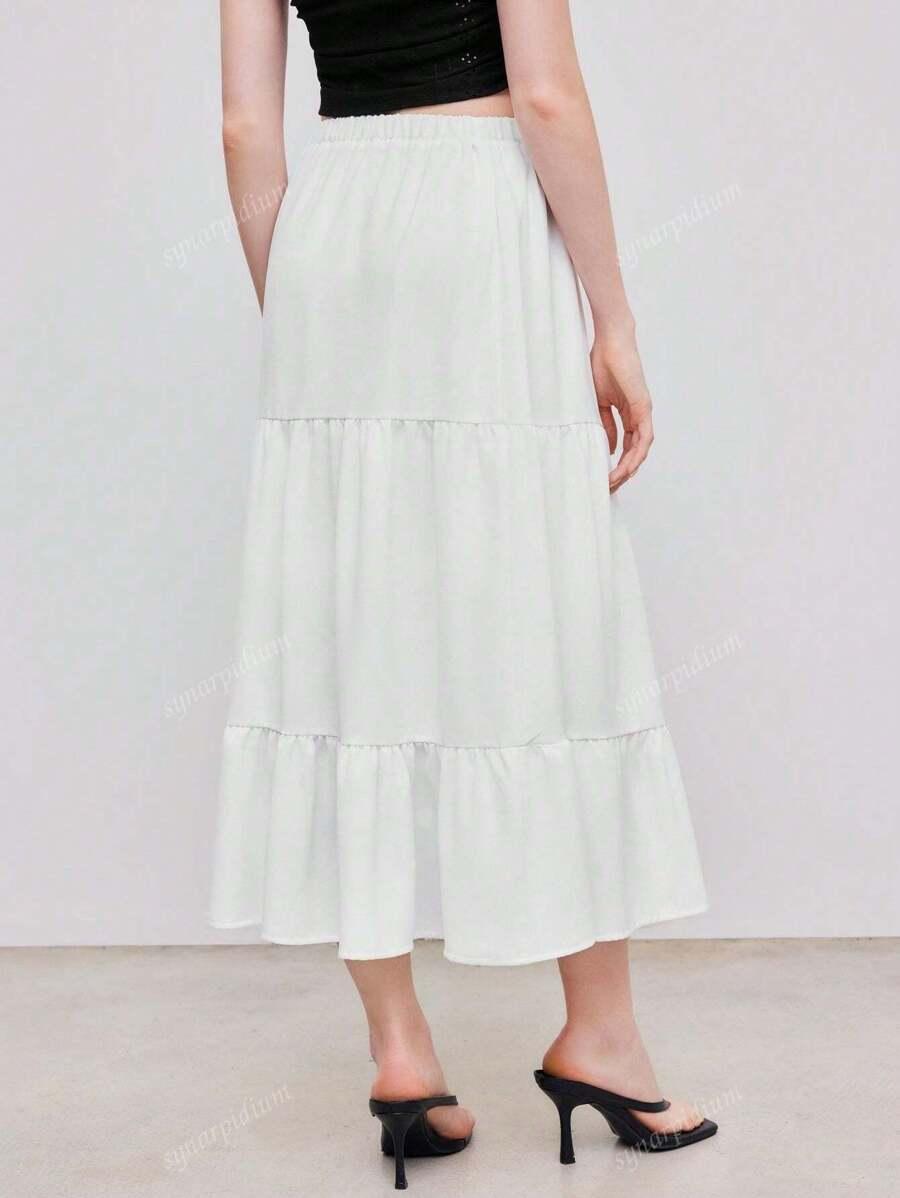 SHEIN BIAŁA SPÓDNICA ROZCIĘCIE PK01__L
