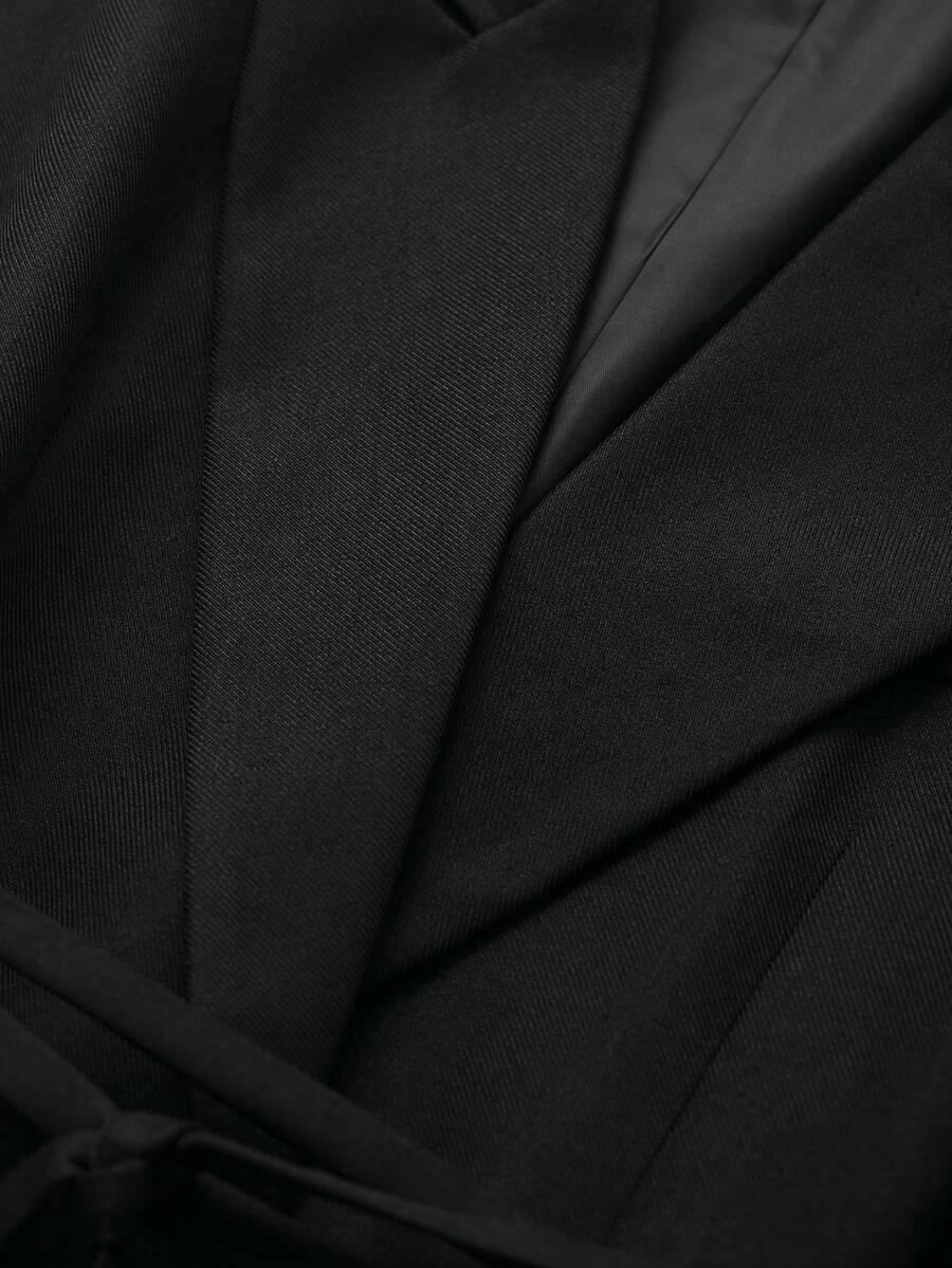 SHEIN CZARNA ELEGANCKA KAMIZELKA S06__XS