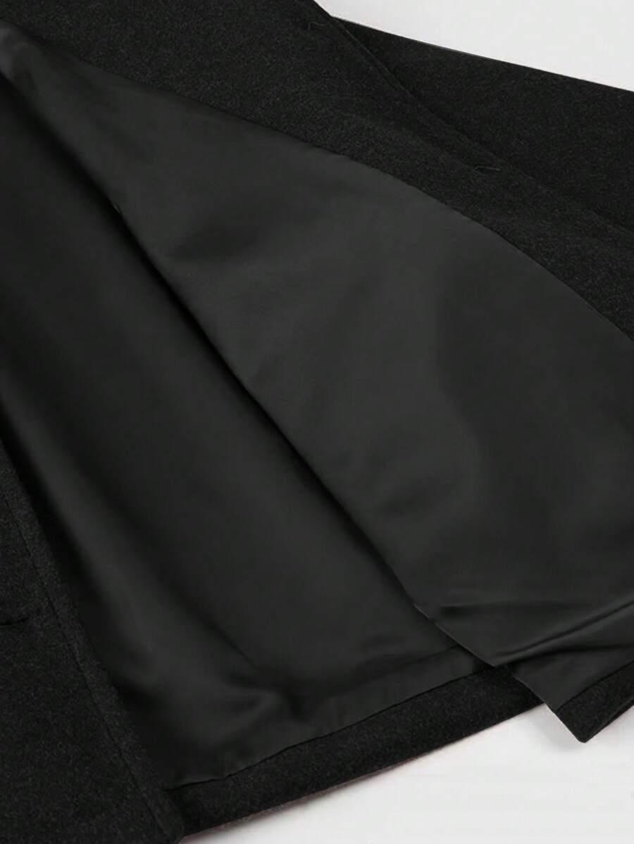 SHEIN CZARNY PŁASZCZ GUZIKI S06__XL