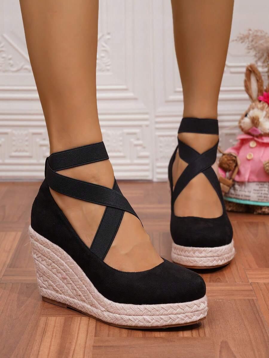 SHEIN CZARNE CZÓŁENKA OBCAS KOTURN S06__38