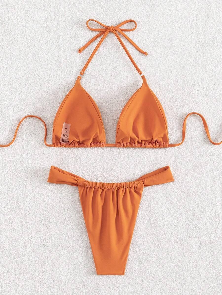 SHEIN POMARAŃCZOWY DWUCZĘŚCIOWY STRÓJ KĄPIELOWY S09__S