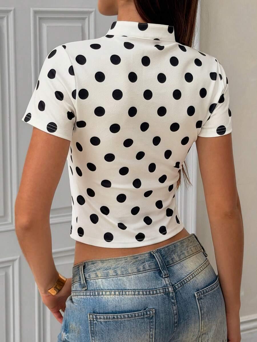SHEIN TOP WZÓR GROSZKI PK01__L