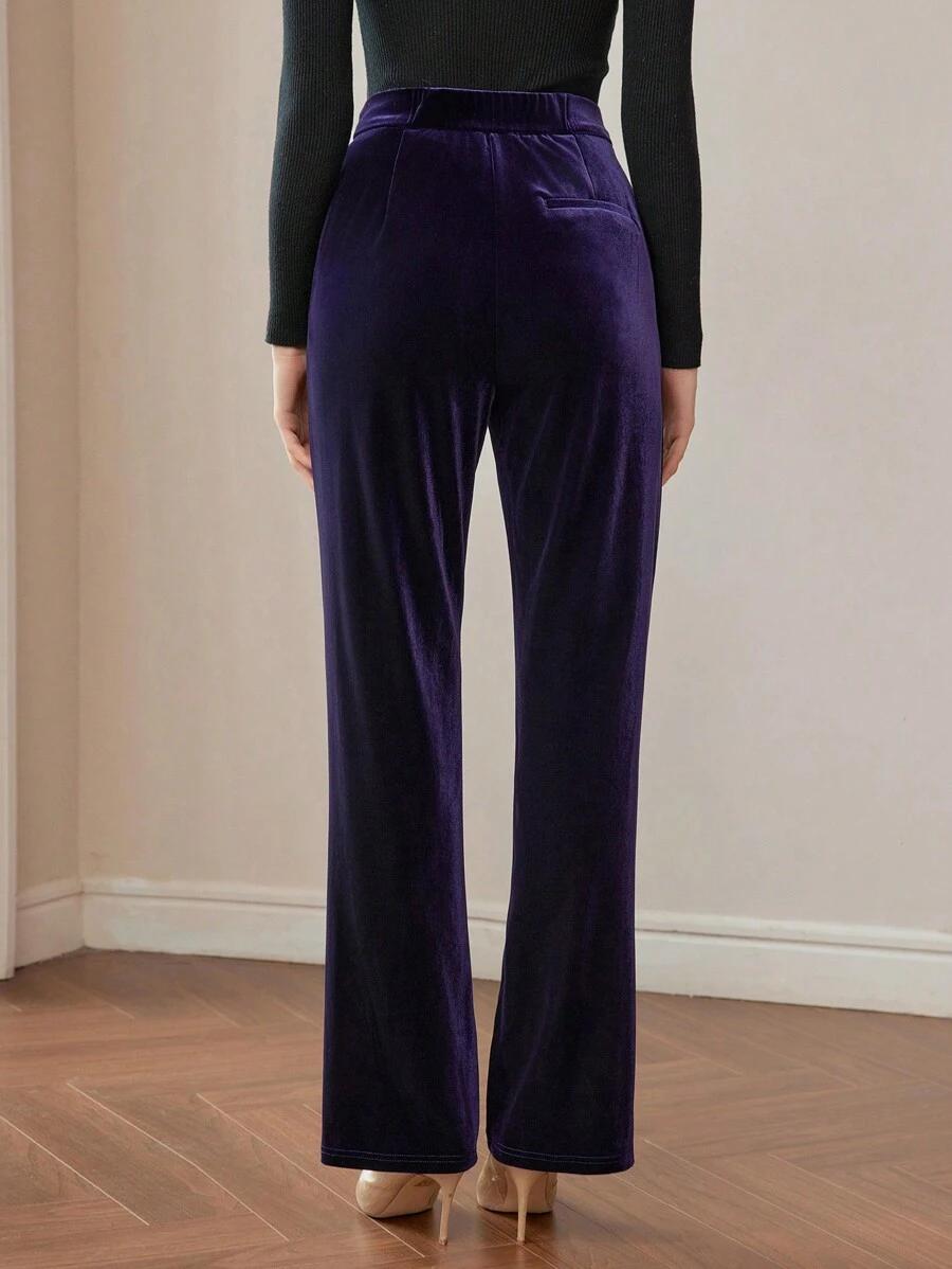 MOTF FIOLETOWE ELEGANCKIE SPODNIE S06__M