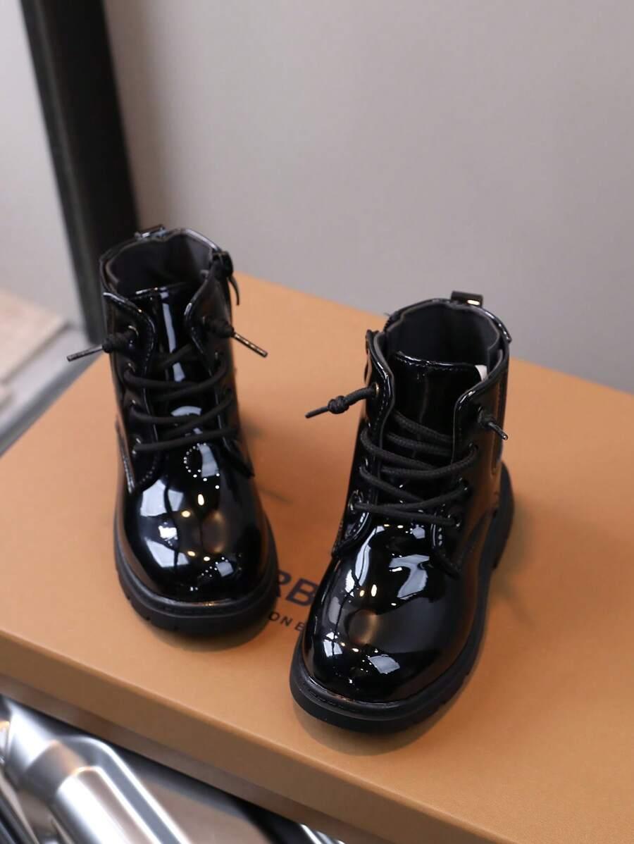 SHEIN CZARNE LAKIEROWANE BOTKI S06__22