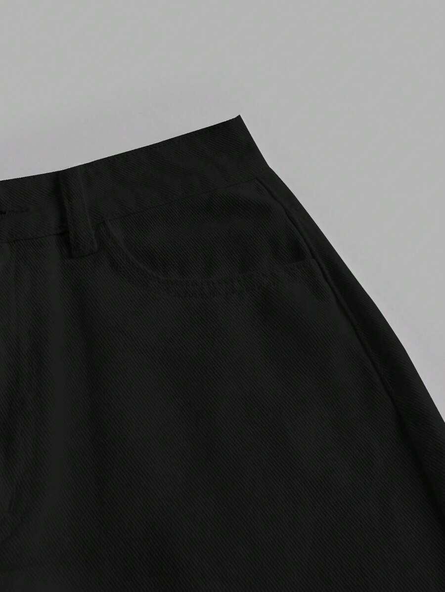 SHEIN CZARNA MINIO SPÓDNICA JEANS S09__S