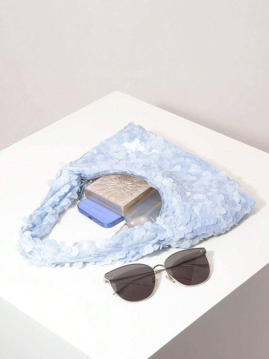 SHEIN NIEBIESKA TOREBKA ZDOBIENIE S07__26X7X15CM