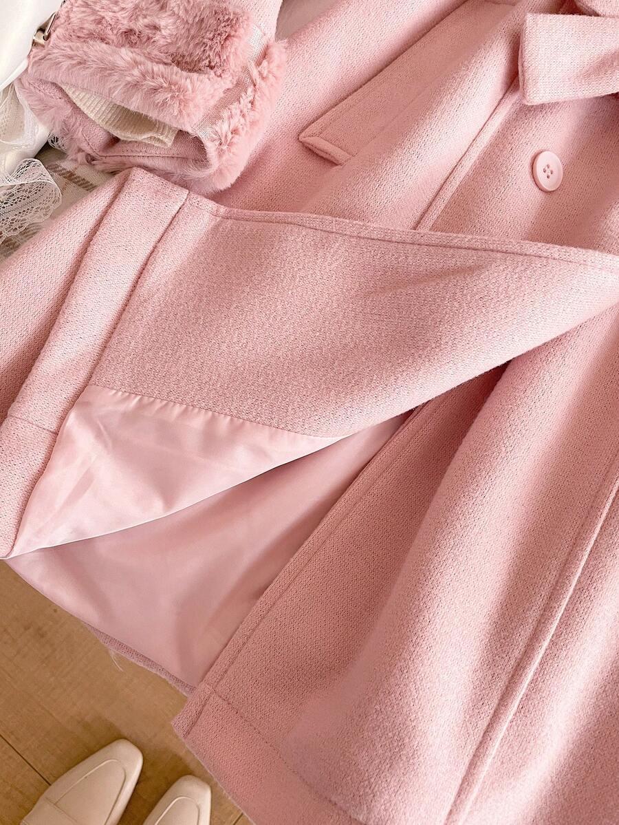 SHEIN RÓŻOWY PŁASZCZ GUZIKI W01__134/140
