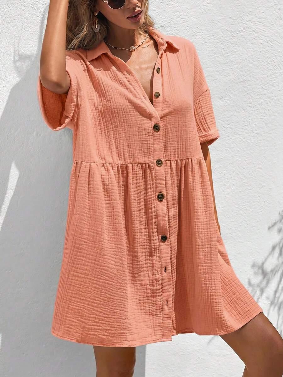 SHEIN POMARAŃCZOWA SUKIENKA GUZIKI S06__XXL