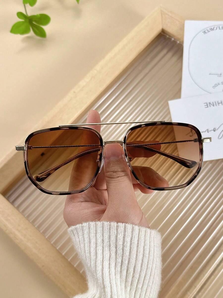 SHEIN BRĄZOWE OKULARY PRZECIWSŁONECZNE