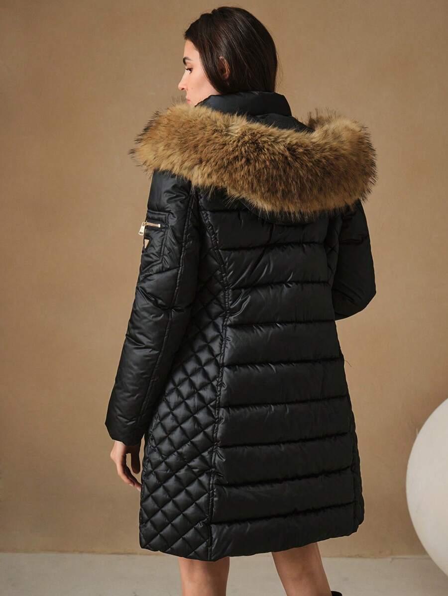 SHEIN CZARNA KURTKA Z KAPTUREM W01__M