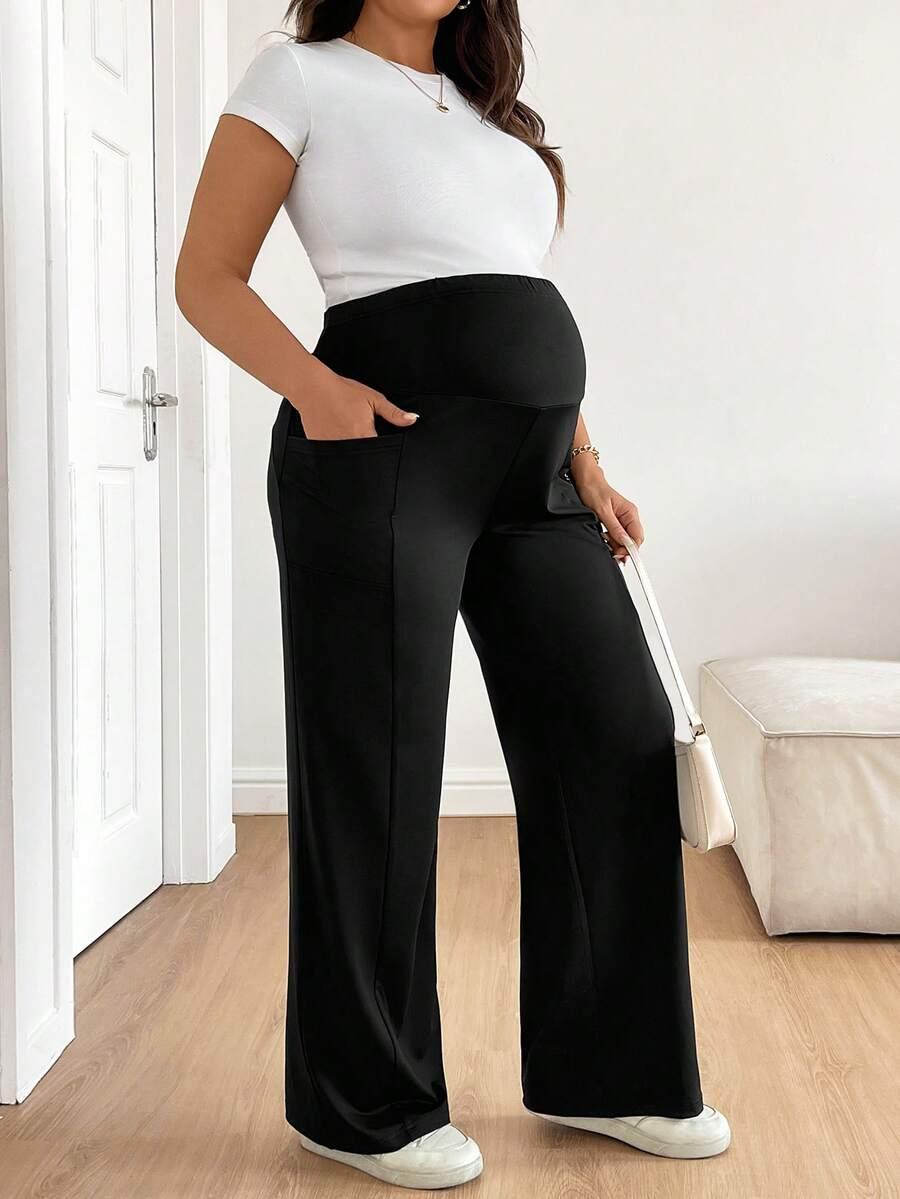 PLUSSIVA CZARNE SPODNIE CIĄŻOWE S06__52