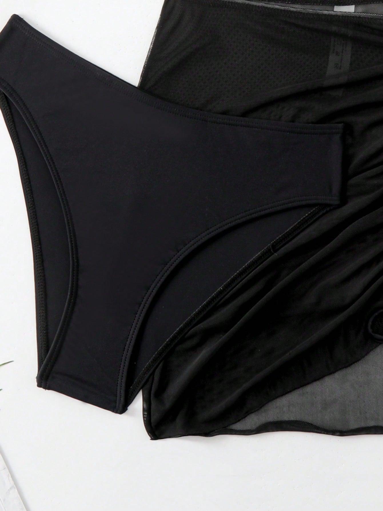 SHEIN DWUCZĘŚCIOWY STRÓJ KĄPIELOWY SPÓDNICA KOMPLET S09__L