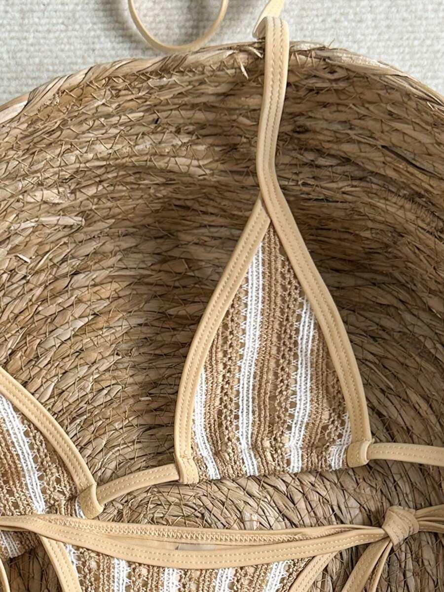 SHEIN DWUCZĘŚCIOWY STRÓJ KĄPIELOWY BIKINI HAFT S09__S