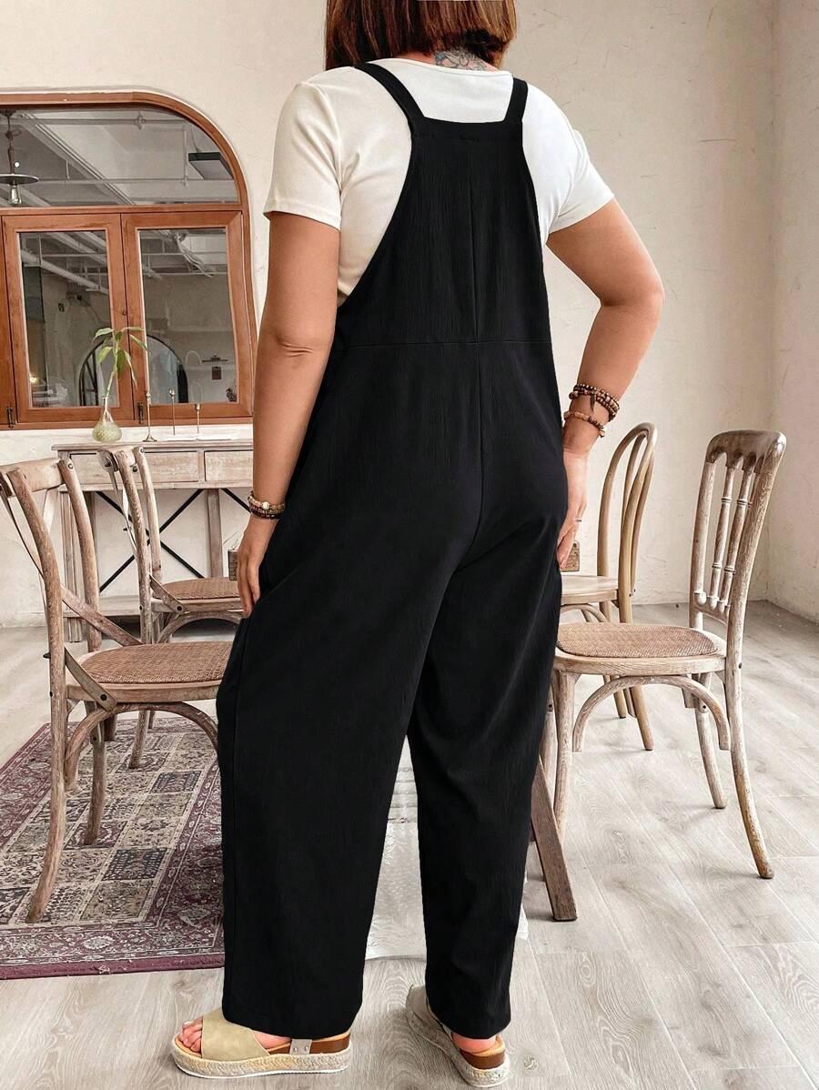 SHEIN CZARNY KOMBINEZON KIESZENIE S06__XXL