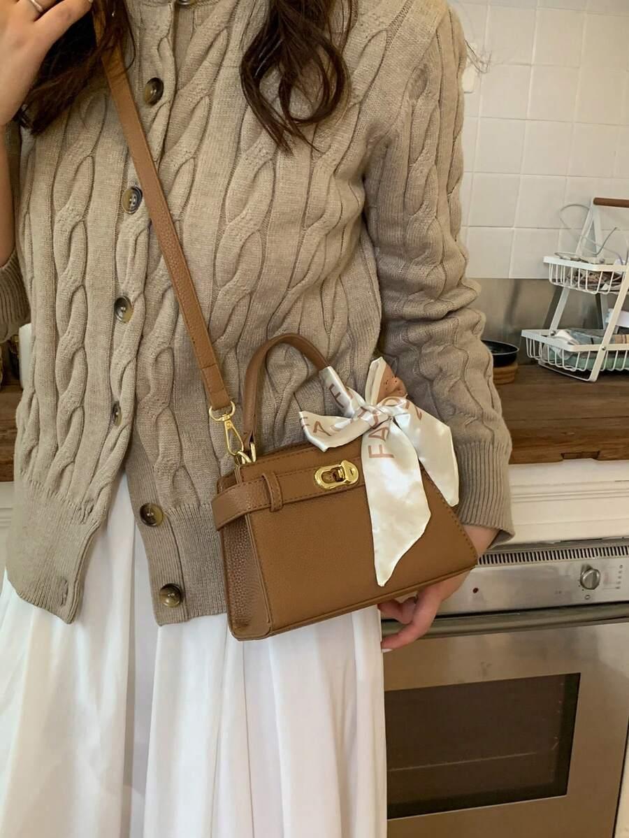 SHEIN BRĄZOWA TOREBKA IMITACJA SKÓRY S07__19X7X13
