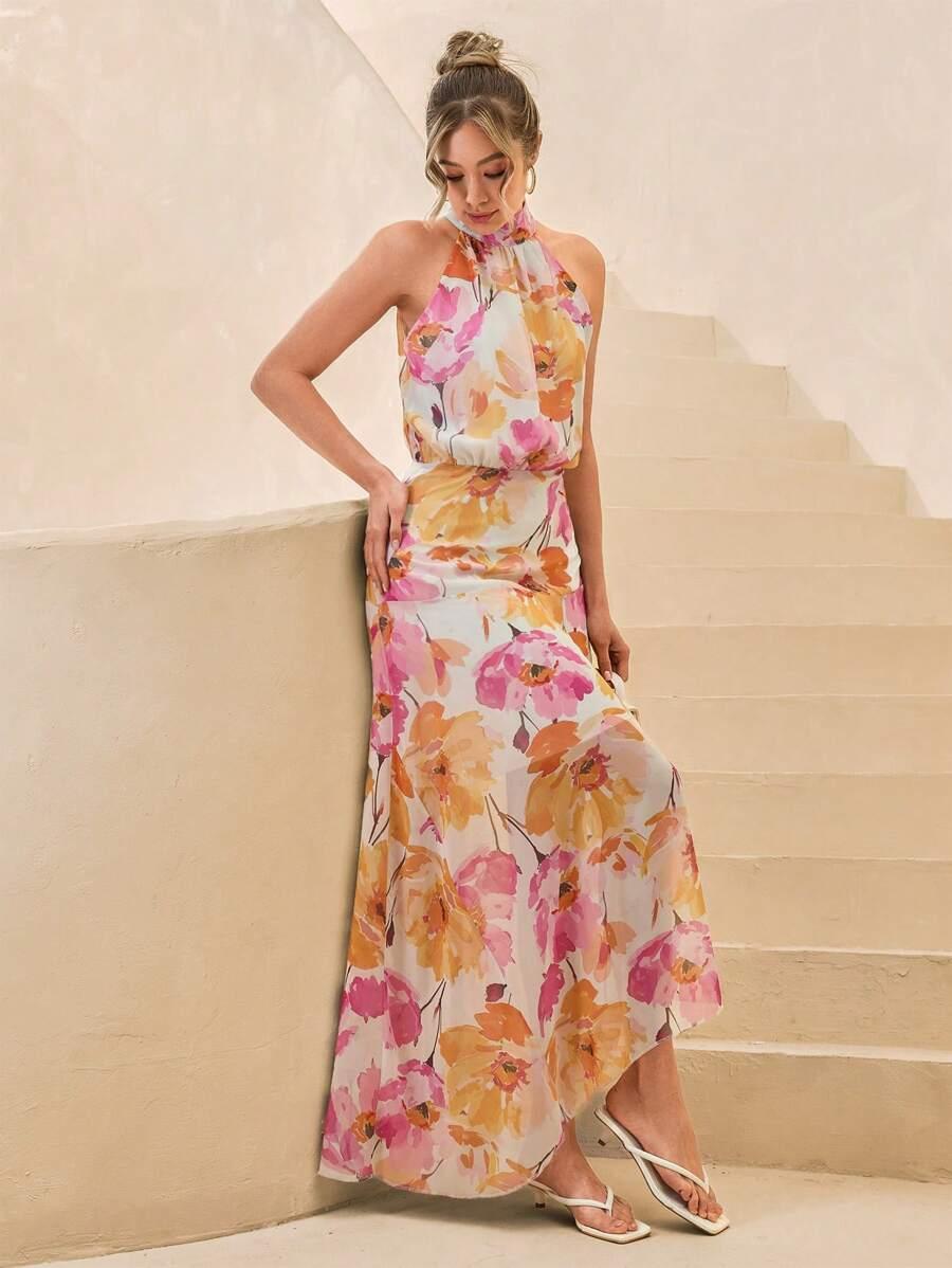 CLARA VERO MAXI SUKIENKA KWIATY S06__M