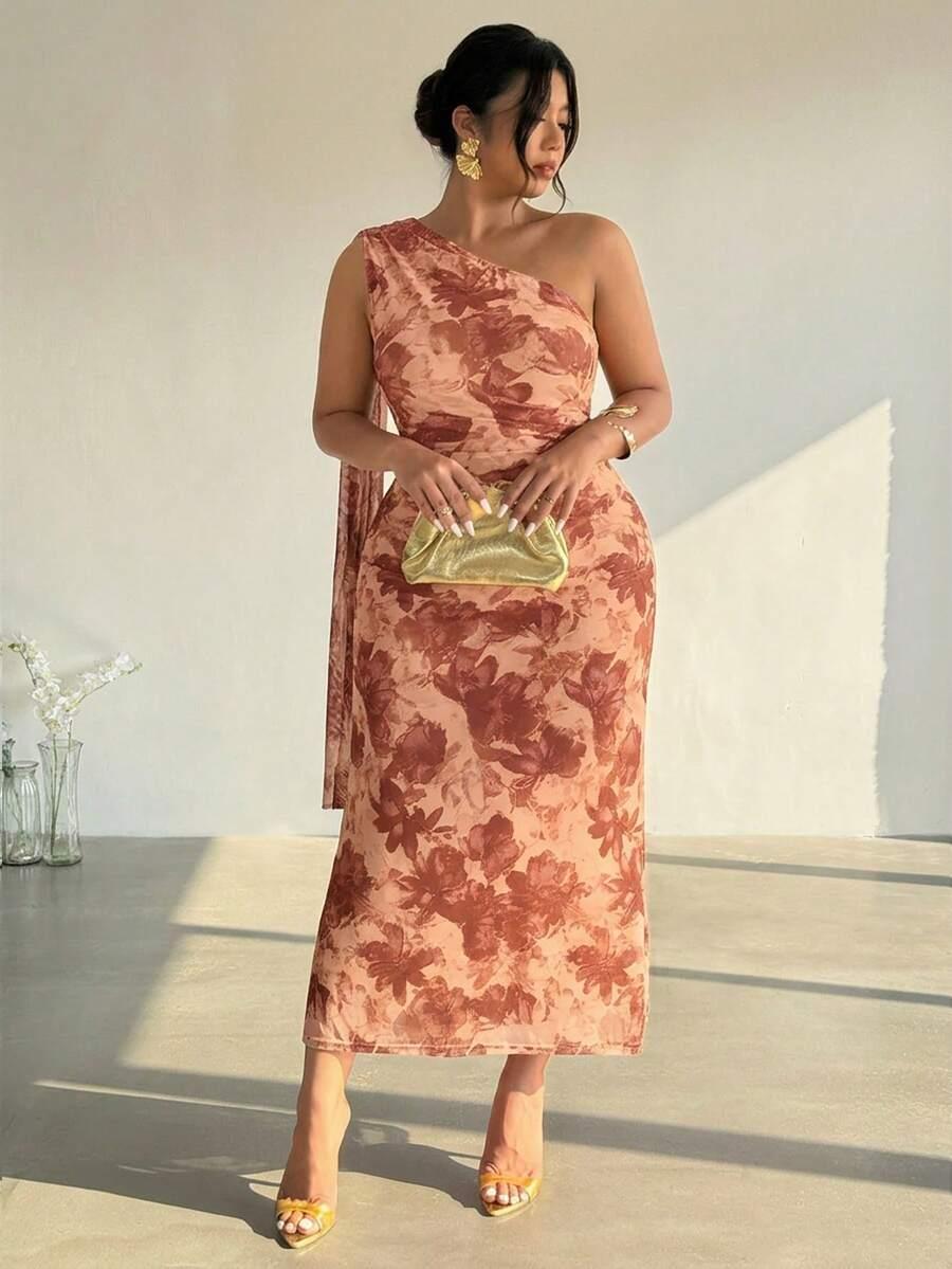 SHEIN SUKIENKA KWIATY JEDNO RAMIE S06__48